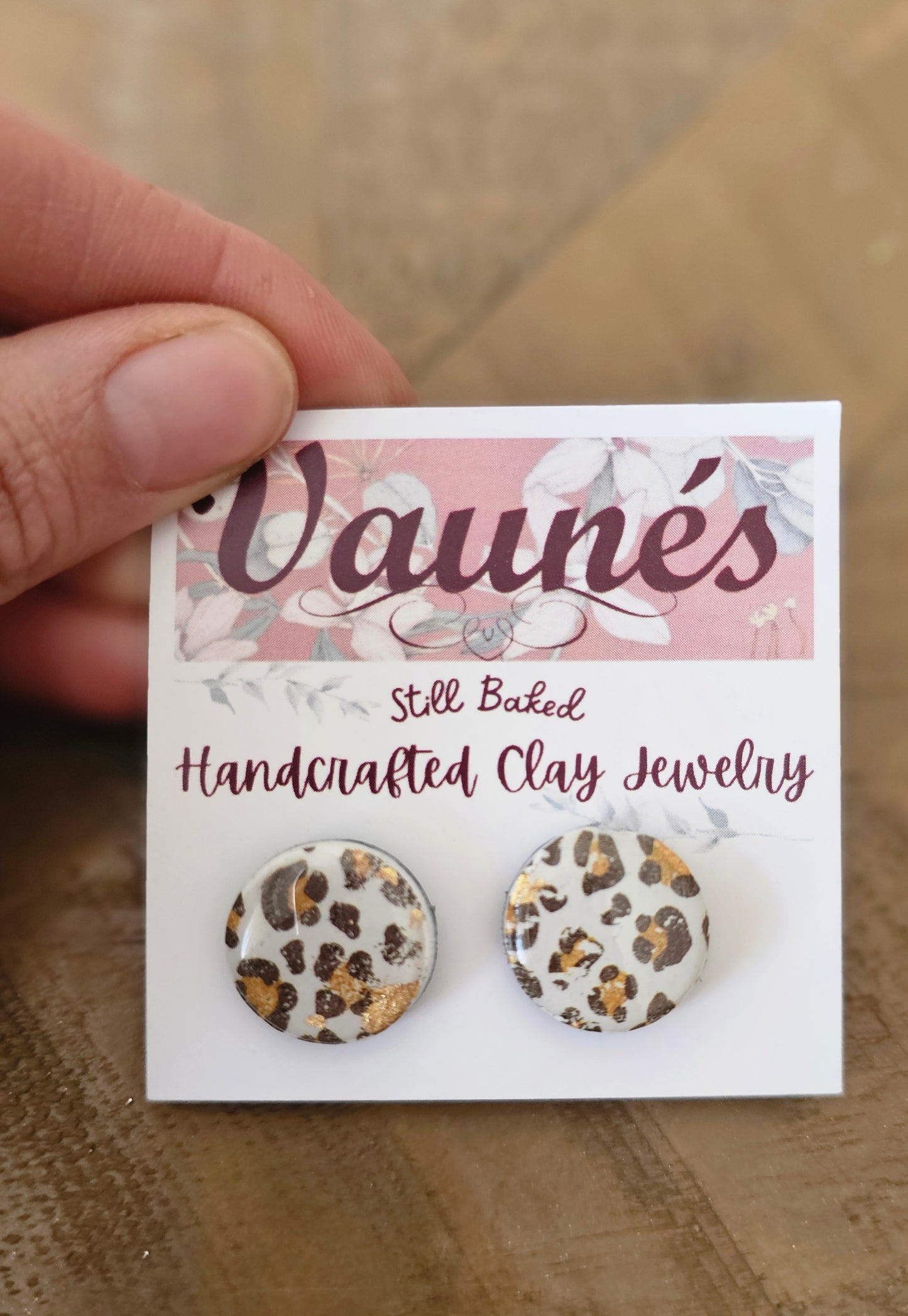 Leopard print studs