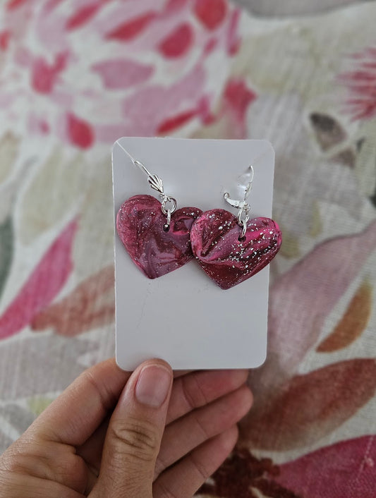 Marbled Pink Hearts