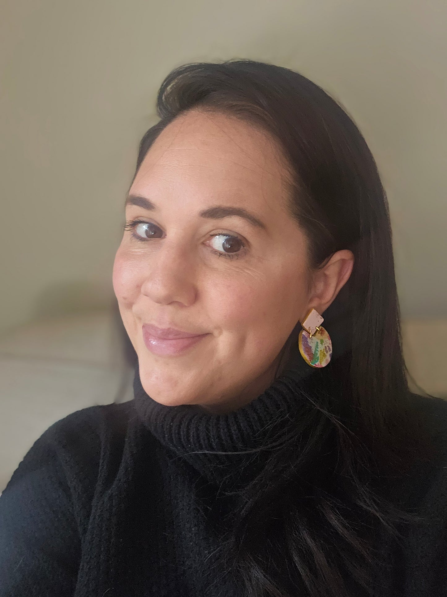 Handpainted Floral Dangles