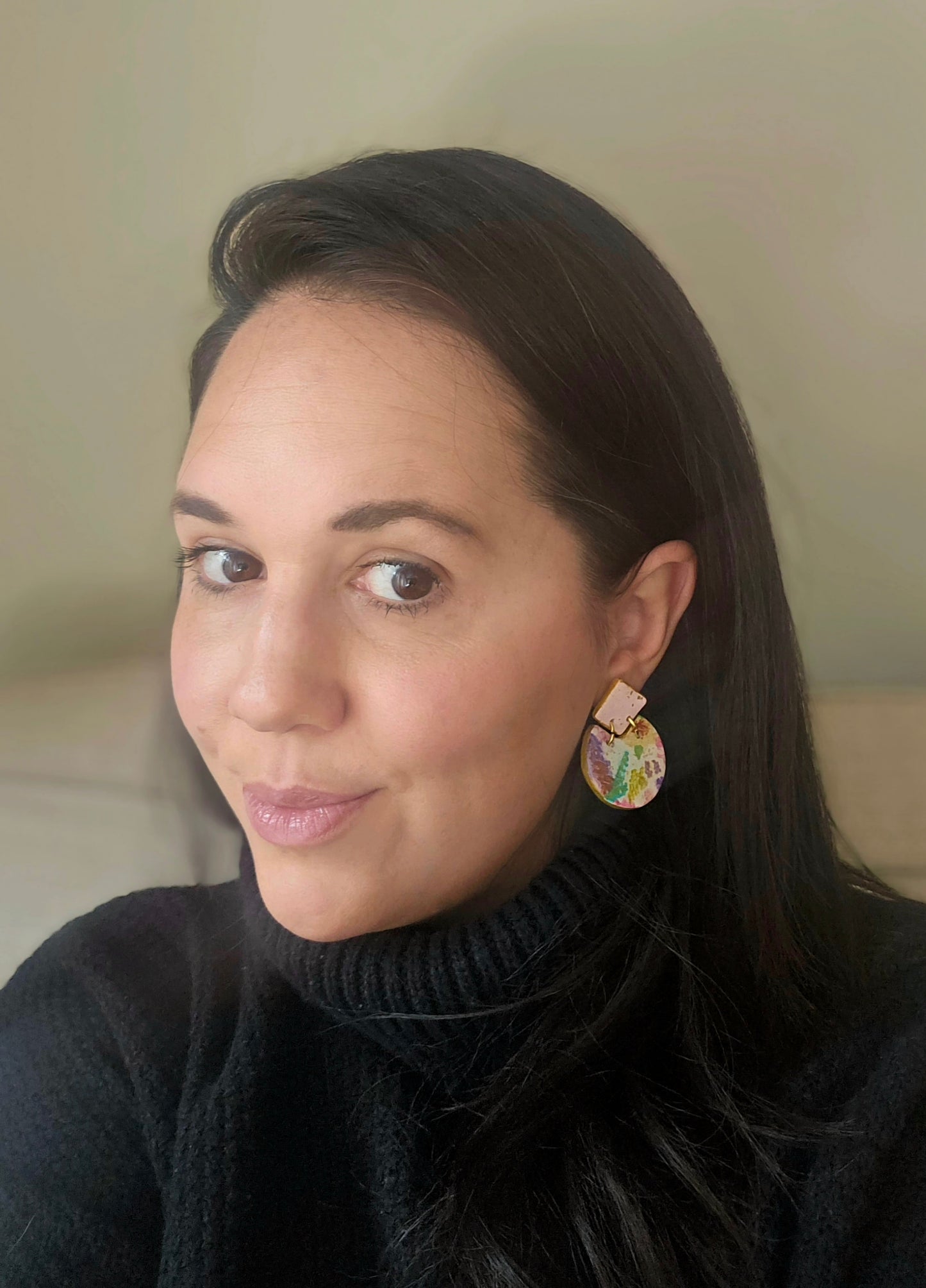 Handpainted Floral Dangles