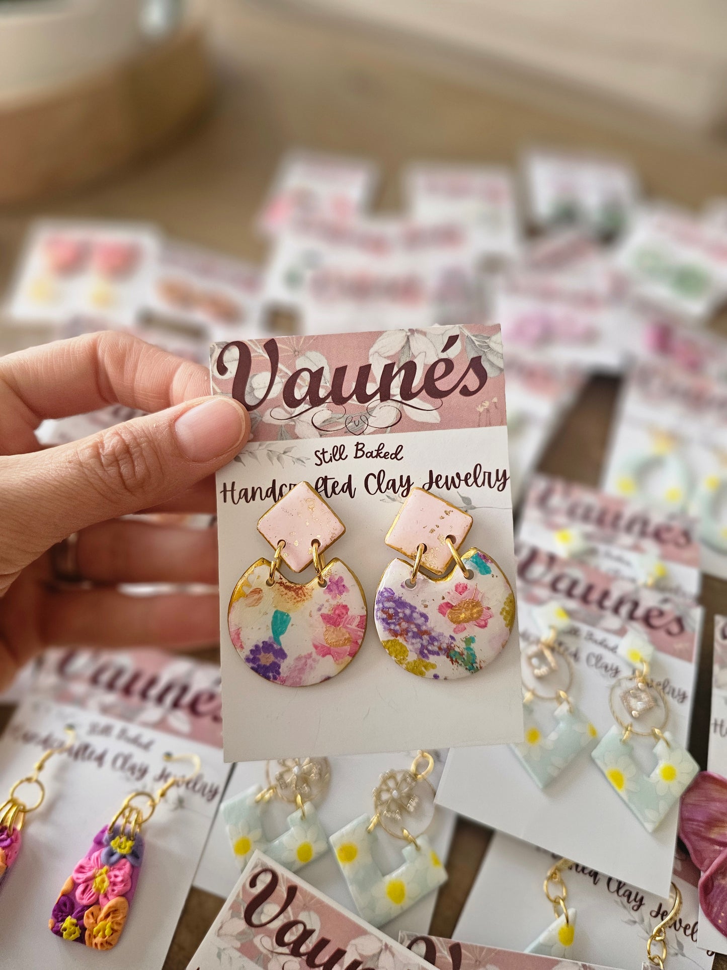 Handpainted Floral Dangles